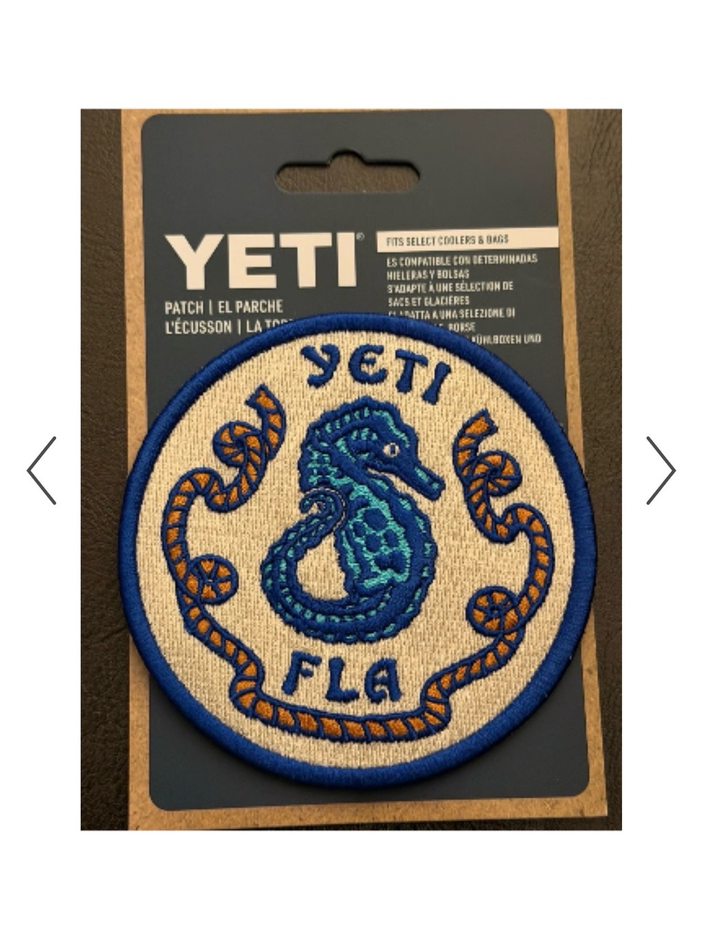 Yeti Blue & Cream Seahorse Embroidered Patch